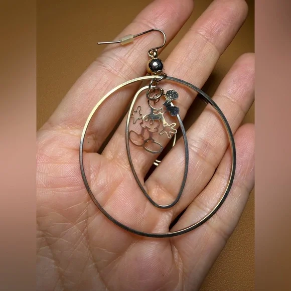 Disney Mickey Mouse Lightweight Dangle Hoop Earrings - Picture 6 of 10